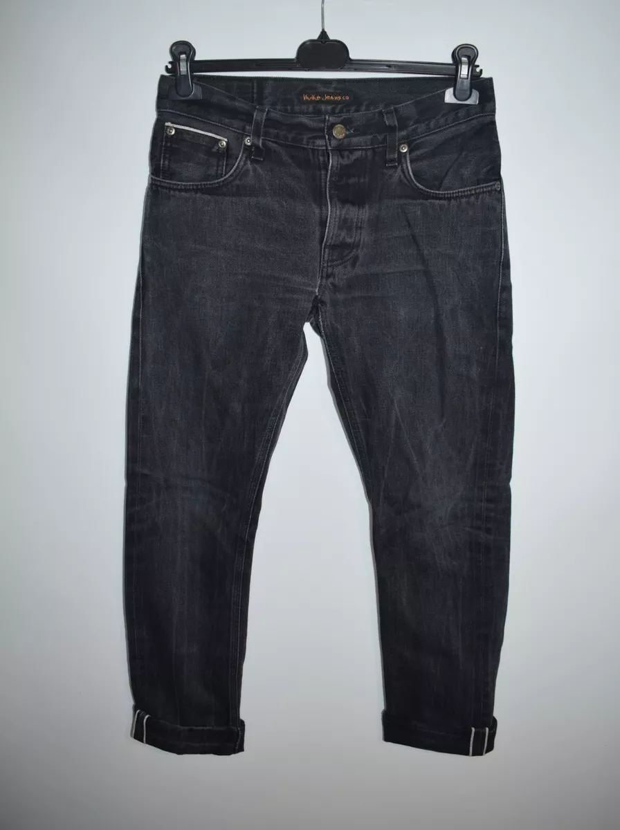 Nudie Jeans Grim Tim Dry Black Selvage Men&#039;s 30 x 32 | eBay