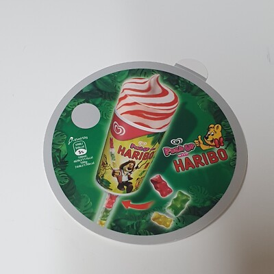 Harribo Push Up Eiswagen Fenster Aufkleber Laden Werbung Cafe Gefrierschrank