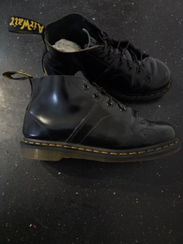 Dr Martens Church Chukka Monkey Black Smooth Leather Ankle Boots Size 7UK . USED - Foto 1 di 9