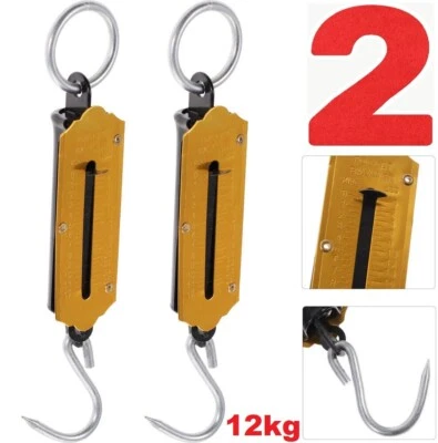NT 2 Pcs POCKET SPRING BALANCE SCALE WEIGHING SCALES 12kg FISHING LUGGAGE