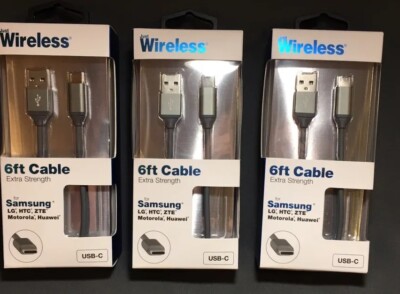 Just Wireless Micro USB Mesh Cable 6 foot Space Grey  Lot of3 For Samsung,LG,HTC
