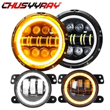 FOR Freightliner Century Class 7'' LED Projector Headlight Hi/Lo & 4'' Fog Light