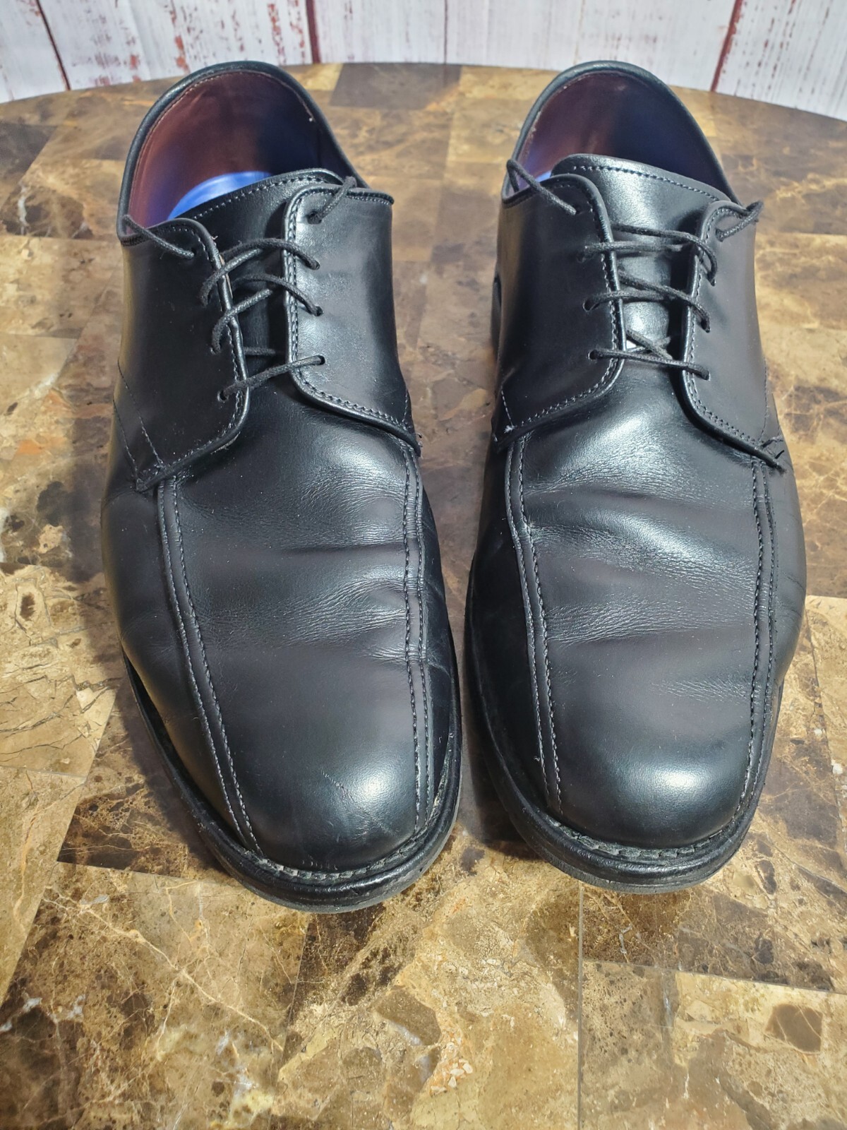 SAOLA Scarpe Allen Edmonds uomo 11 D Road Warriors 1601 punta da bicicletta nera polpaccio USA