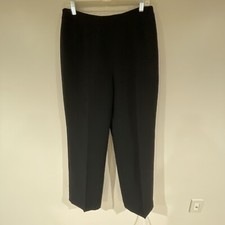 Kasper Women's Flat Front Wide Leg Dress Pant Black Size 12