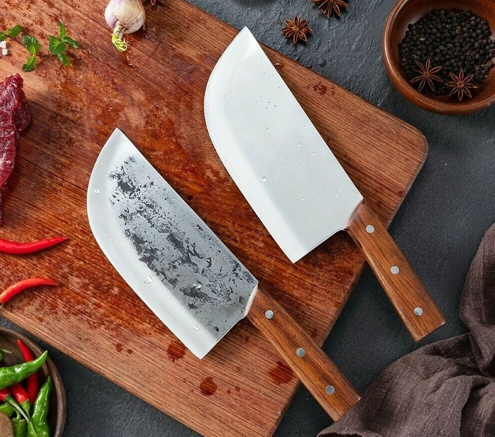 Butcher Knife Handmade Forged Steel Wood Handle Slicing Chef Cleaver Chop  Bones