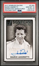 MARIO ANDRETTI SIGNED F1 PANINI SIGNIFICANT SIGNATURES CARD 2017 PSA AUTHENTIC