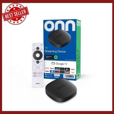onn 4K Streaming Device, Google TV - Fast Streaming, Ultra HD, 8GB Storage, 2GB