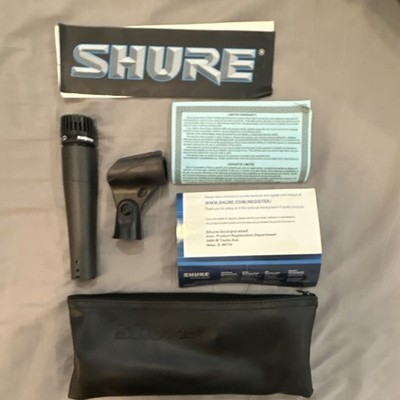 Shure SM57 Wired Dynamic Handheld Microphone w/ Clip & Storage Bag, Black