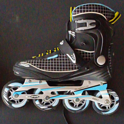 HY SPORTS Inline-Fitness-Skates schwarz/blau mit Aluminium-Schiene (ABEC)