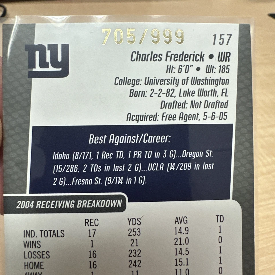 2005 Bowman's Best #157 Charles Frederick #/999 - Image 4 of 4