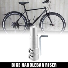 138mm Mountain Bike Stem Bicycle Parts Aluminum Alloy Silver Tone 1 Set