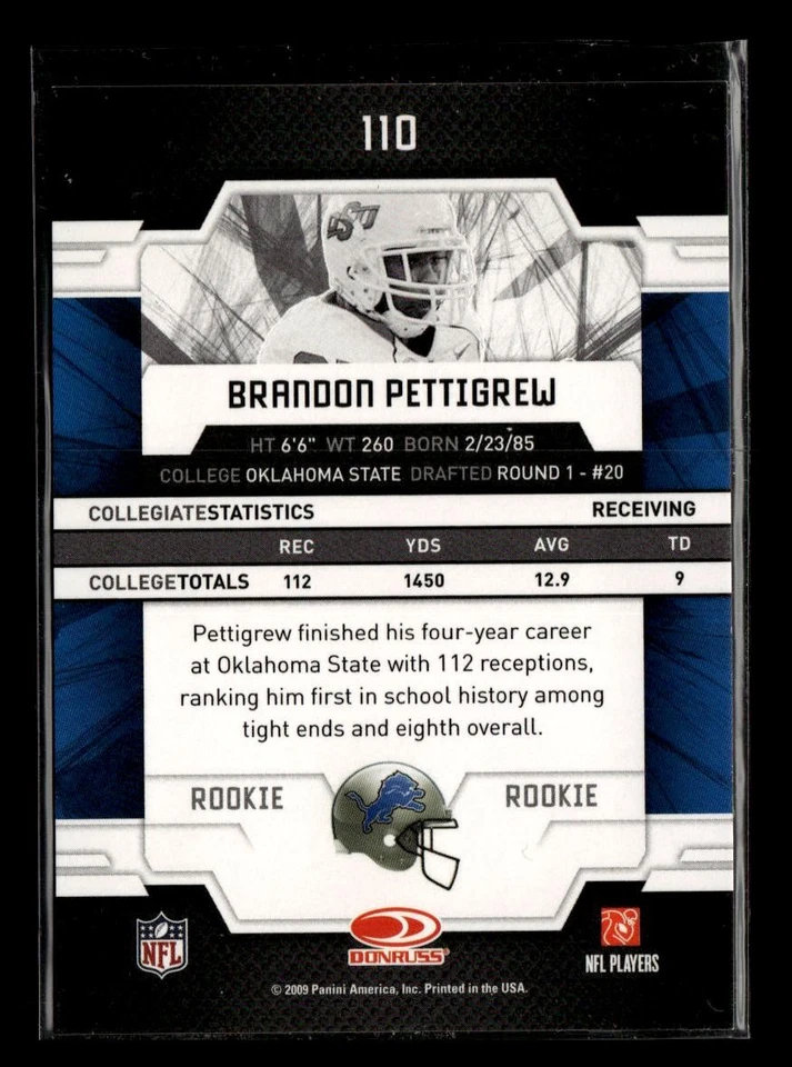 2009 Donruss Elite #110 Brandon Pettigrew #/999 - Image 2 of 2