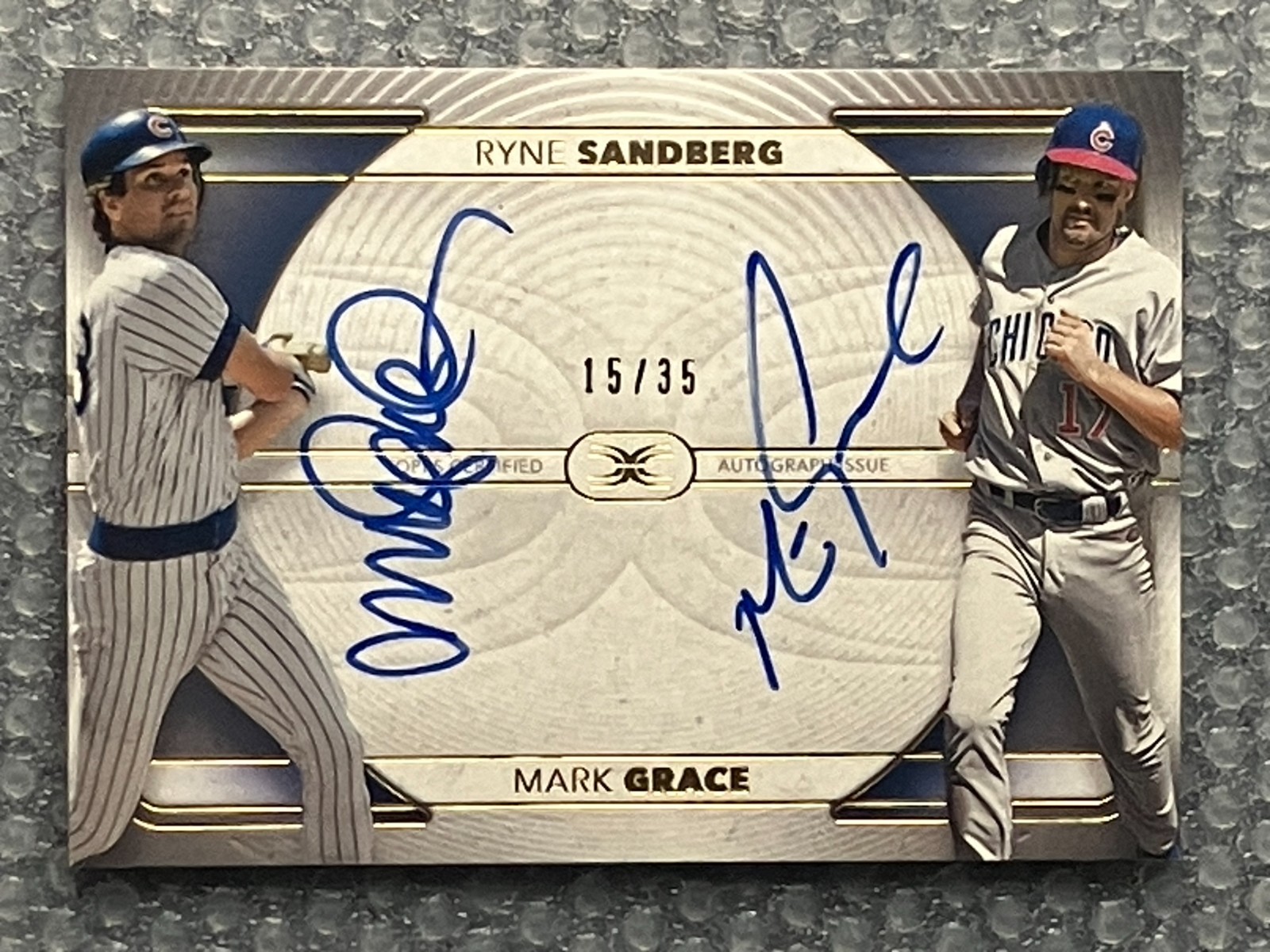2021 Topps Definitive RYNE SANDBERG / MARK GRACE Dual Auto /35 Cubs Legends 