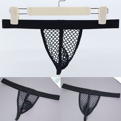 Intimate Moments Herren Netz Tanga T-Back G-String Netzbeutel transparent Fischn