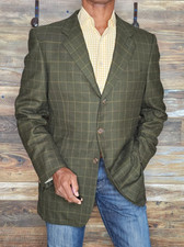 Ermenegildo Zegna 15 Milmil 15 Neiman Marcus Windowpane Dual Vent Blazer 42L