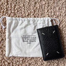 Maison Margiela 4-Stitch 6-Ring Leather Key Case Black Pouch