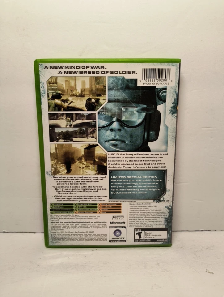Ghost Recon Advanced Warfighter (Limited Special Edition) Original Xbox CIB EX - Image 2 of 4