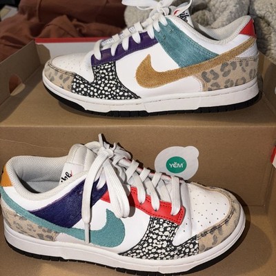Nike Dunk Low Safari Mix Men's Sneaker Leather Multicolor DN3866-100