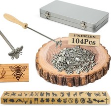 1 Inch 104 Piece Stainless Steel Branding Iron Kit Alphabet Numbers Animal