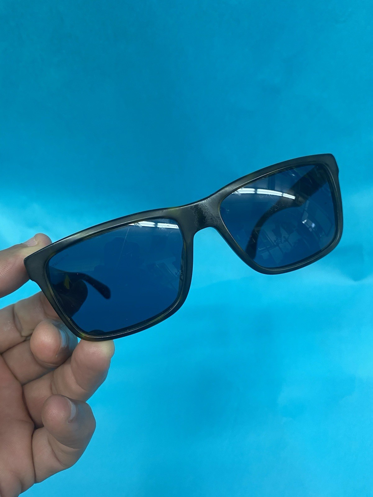 PRADA SPR 19S Sunglasses HAQ-5P2 59mm Blue Lenses Tortoise Frame Made in Italy