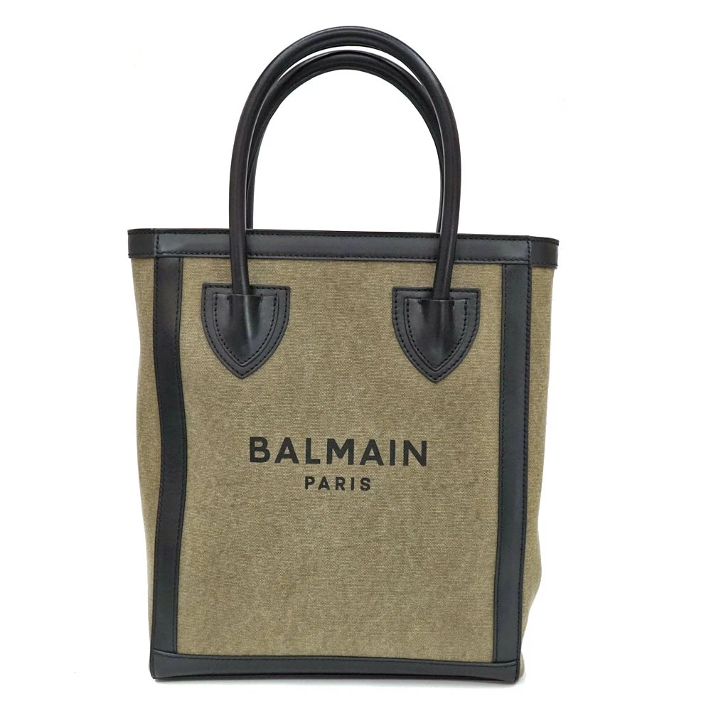 Balmain — BALMAIN B-Army SHOPER26 Canvas Black Tote Bag Women's KNB1510 #KNB1510