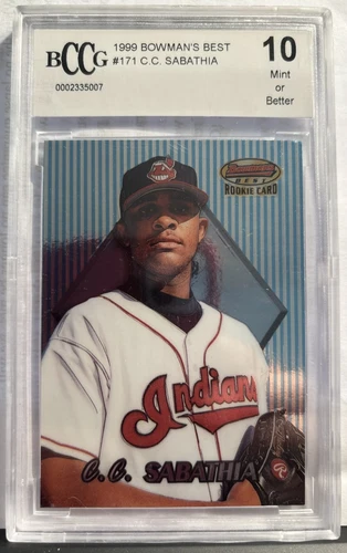 1999 BOWMAN'S BEST C.C.SABATHIA #171 250WINS 3000K FUTURE HOFER  BCCG 10 MINT !