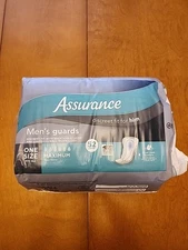 Assurance Men's Guards, Maximum Absorbency, One Size Fits All, 52 Count, White