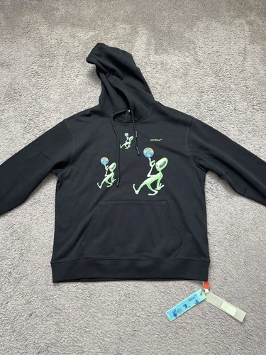 Felpa nera con cappuccio Off White Alien Arrow Skate Fit