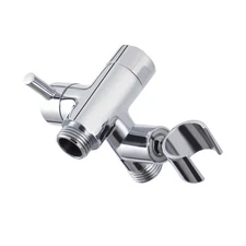 Chrome Metal Shower Arm Diverter with Handshower Mount for Hand Held Showerhead