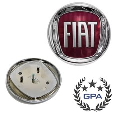 FREGIO STEMMA LOGO ANTERIORE ROSSO FIAT 100mm