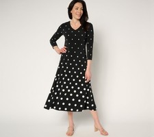 Women with Control Attitudes by Renee Regular Como Jersey Ombre Polka Dot Midi D
