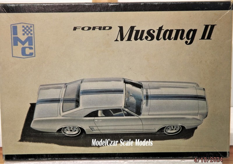 1965 FORD 'MUSTANG II', 1/25 IMC #109-200 MODEL KIT, OPEN BOX, LOOSE/TREED PARTS