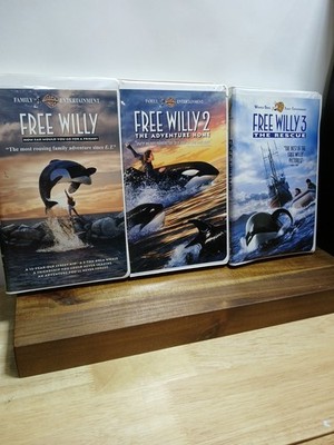 Free Willy 1, 2, & 3 VHS Clamshell VHS Tapes Tested And Work Great!