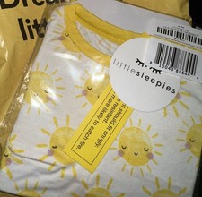 Little Sleepies Sunshine Sun Two Piece Long Sleeve Bamboo Pajama Set 5/6 New 38