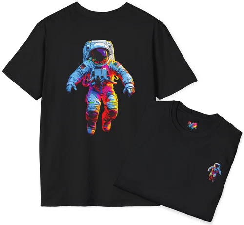 Astronaut Floating In Space Unisex T-Shirt, Sci-Fi Art Tee, Nerds Vibe Apparel - product listing photo