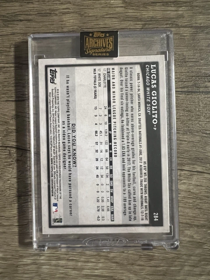 2022 Topps Archives Signature Series Lucas Giolito Auto 1/1 - Image 2 of 2