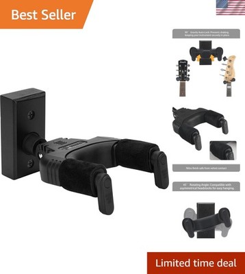 Guitar Wall Mount Hanger, Auto Lock and Adjustable Hook Holder for Acoustic a...