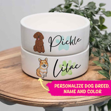 Custom Pet Bowl, Dog Food Bowl, Dog Water Bowl, Ceramic Dog Bowl, Customize