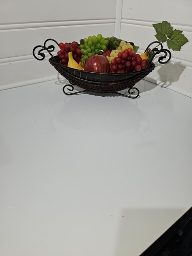 VTG Plastic Fruit 10 Piece Lot With Basket. Banana's Grapes Oranges Apples - Picture 2 of 11