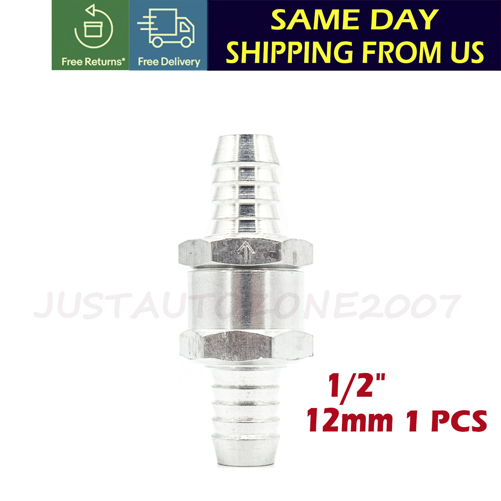 12mm 1/2" Fuel Line One Way Non Return Aluminium Check Valve Petrol Diesel Oil eBay