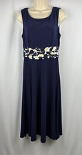 Jessica Howard Womens Sz 8 Blue Dress Scoop Neck A-Line Sleeveless