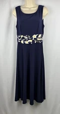 Jessica Howard Womens Sz 8 Blue Dress Scoop Neck  A-Line Sleeveless 