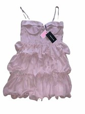Rose Chiffon Pleat Cup Detail Bodycon Dress size 16