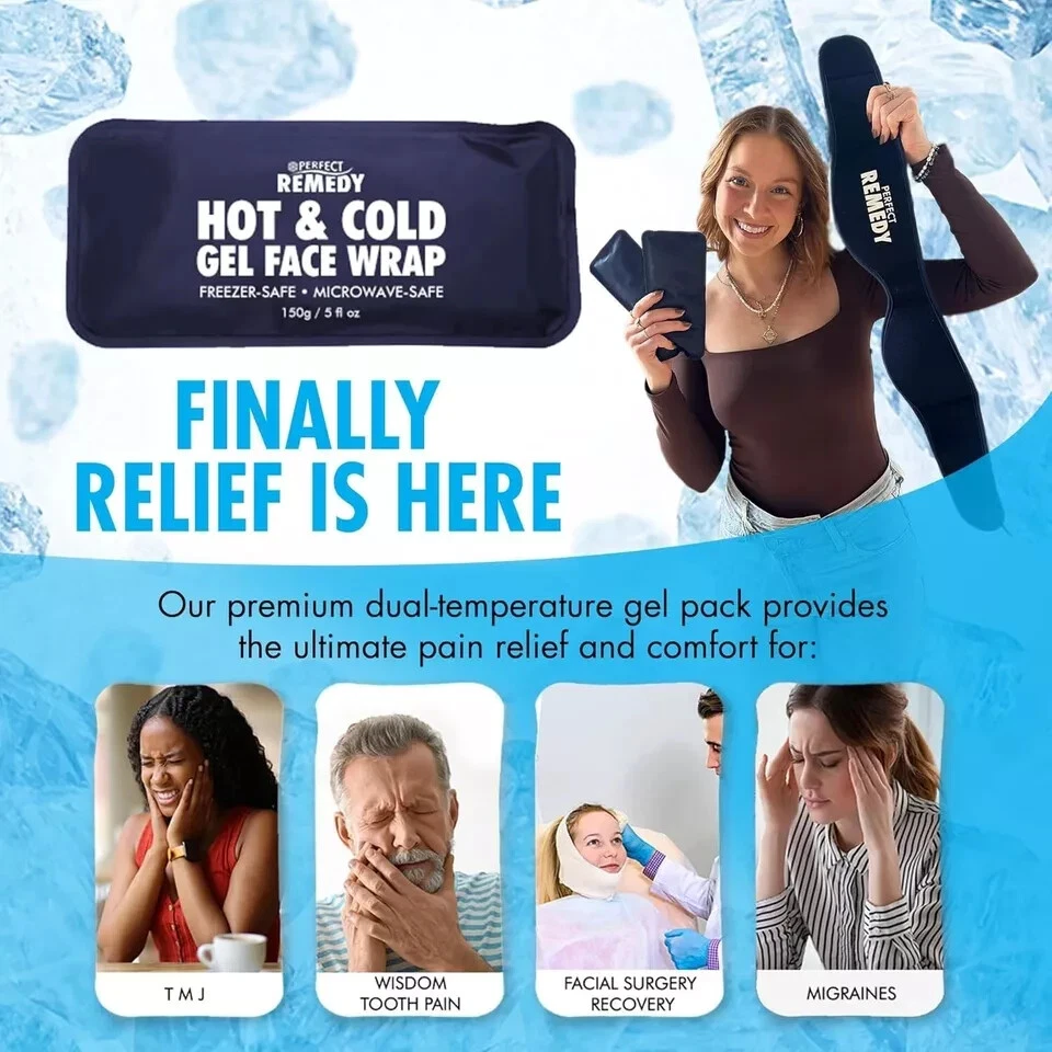 Cold Therapy Head Wrap: Wisdom Teeth, TMJ & Jaw Pain Relief - Reusable Ice Pack - Image 3 of 4