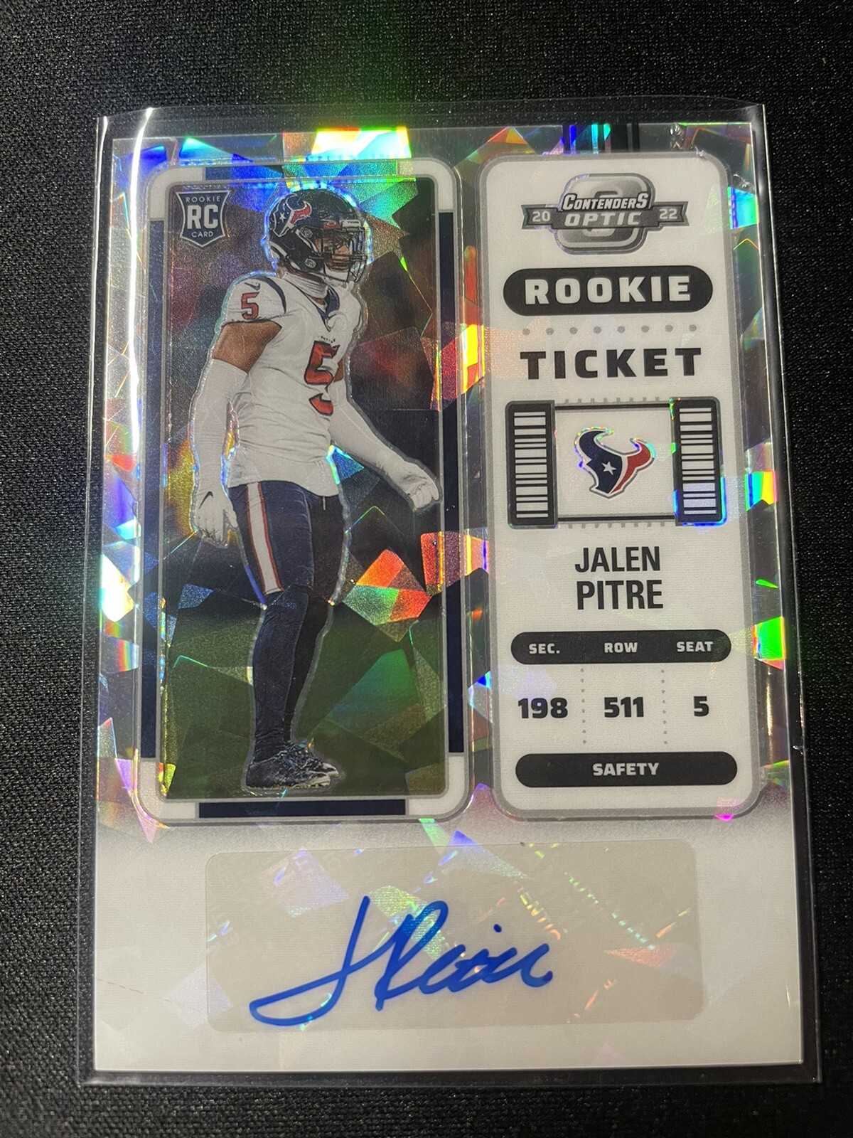 2022 Contenders Optic Jalen Pitre Cracked ICE #/22 Rookie Ticket Auto #170