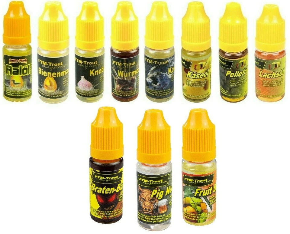 FTM Bienenmadenöl Forellenbooster 15 Sorten 10 ml Fishing Tackle Max Booster