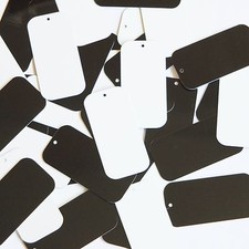 Sequin Rectangle 1.5" Black and White Duo Two Sided Opaque. Made in USA