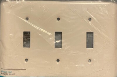 Style Selections 3-Gang Toggle Switch Metal Wall Plate - White - 0223191