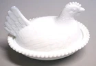Vintage Indiana Glass White Milk Glass Hen on A Nest Candy Dish #5