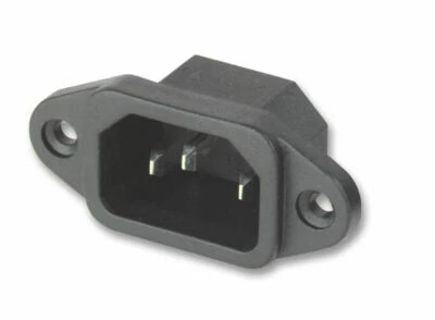 IEC C14 3-Pin Male Mains Power Inlet Socket - 10A